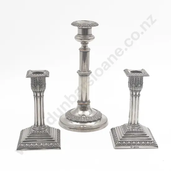 Pair Edw VII S/S Candlesticks
