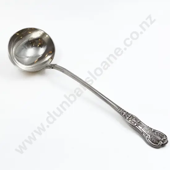 Antique Sterling Silver Kings Pattern Soup Ladle