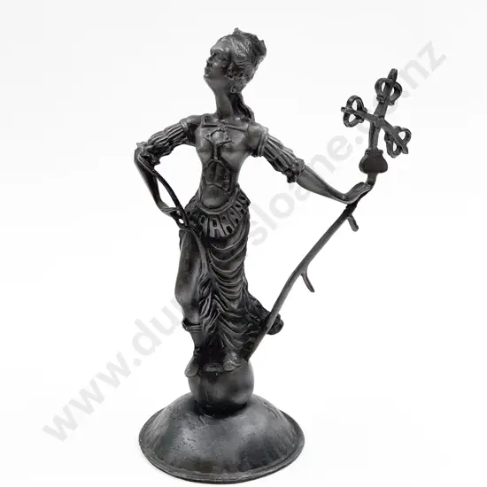 Cast Metal Figure of Joan of Ark