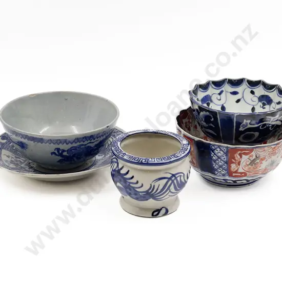 Quantity of Chinese Blue and White China together with Imari Bowl