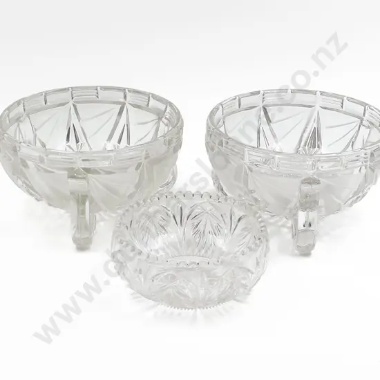 Pair of Pressed Glass Fruit Bowls and Other