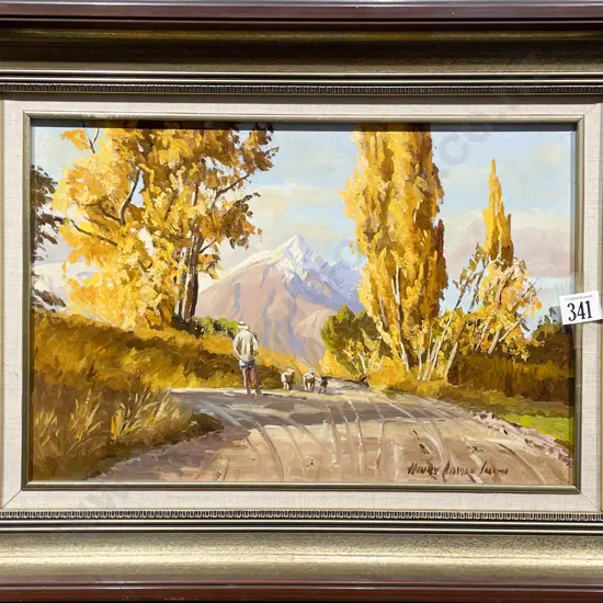 Henry Lowen-Smith - Autumn Near Lake Hayes Queenstown - Oil on Board