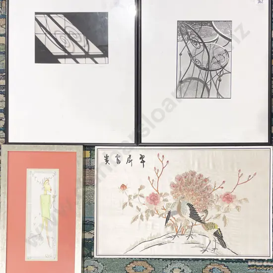 Two Vivien Shand Black and White Photography Works with Three Others