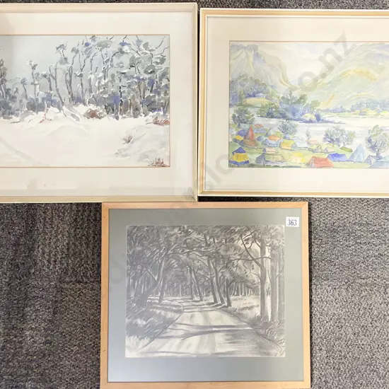 Two Framed W/C together with Pastel Work