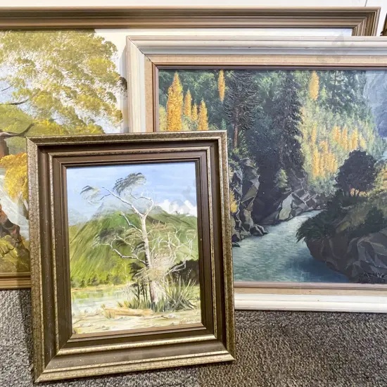 Three Assorted Framed Oil Works