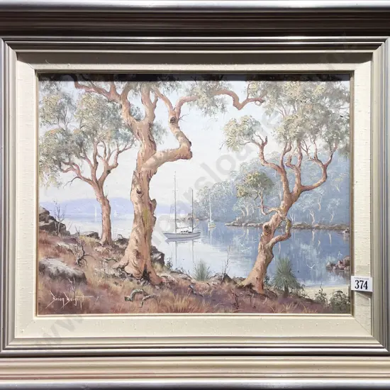 Brian Baigent - Still Waters Kuringai - Oil on Board