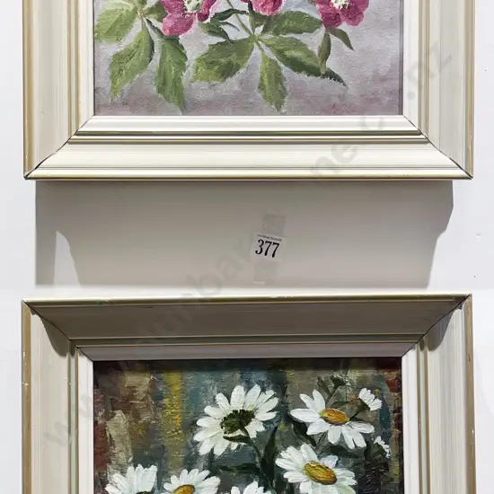 Two Floral Still Life's by Joan Bates