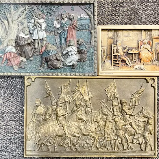 Three Assorted Relief Moulded Plaques
