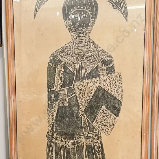 Large Brass Rubbing of Medieval Knight
