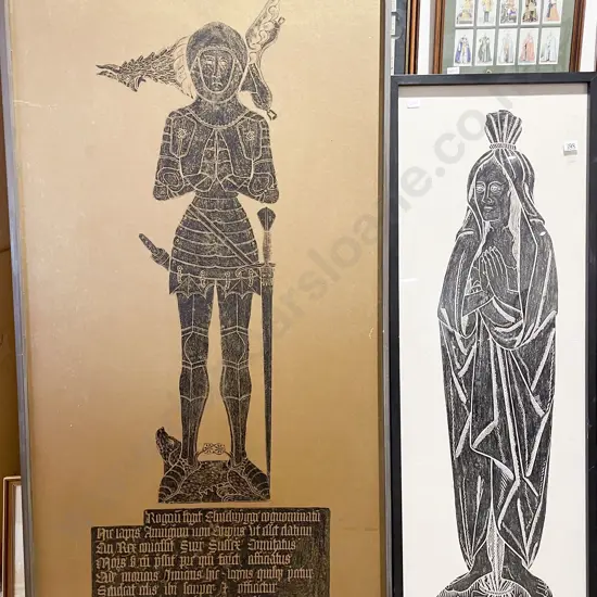Two Brass Rubbing Prints