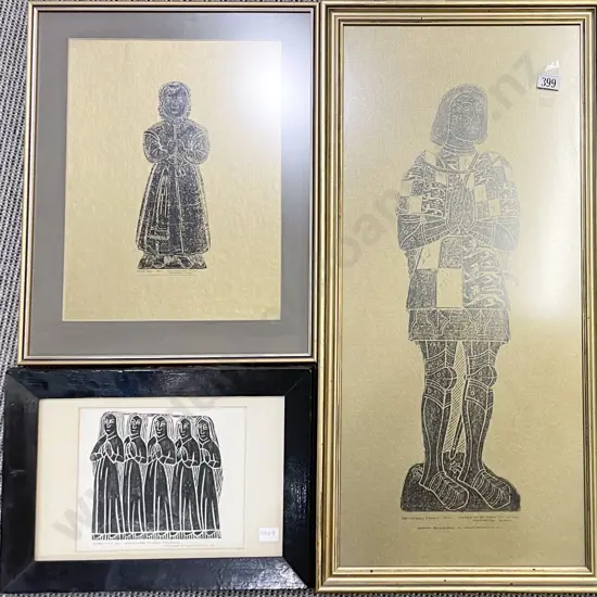 Three Brass Rubbing Prints