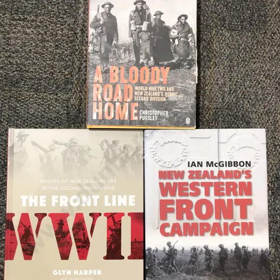 Bloody Road Home by Christopher Pugsley with Two Other NZ War Reference Volumes