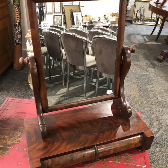 Antique Mahogany Toilet Swing Mirror