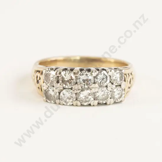 14ct Ten Stone Diamond Band Ring