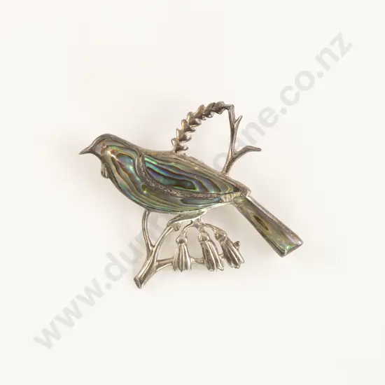 NZ S/S and Paua Tui Brooch