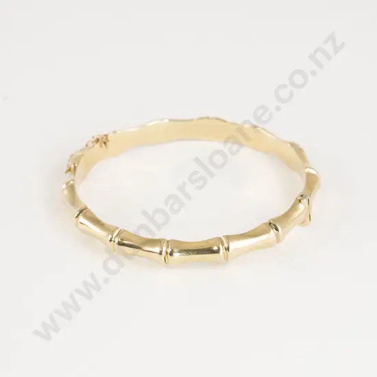 9ct Bamboo Hinged Snap Bangle