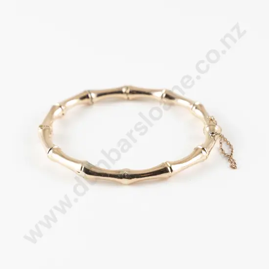 9ct Bamboo Hinged Snap Bangle