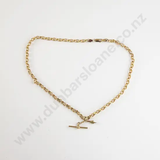 9ct Trace Link Neck Chain with Small Emerald Pendant Attached