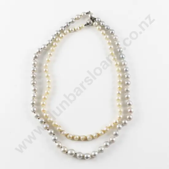 Two Single Strand Uniform Cultured Pearl Necklaces