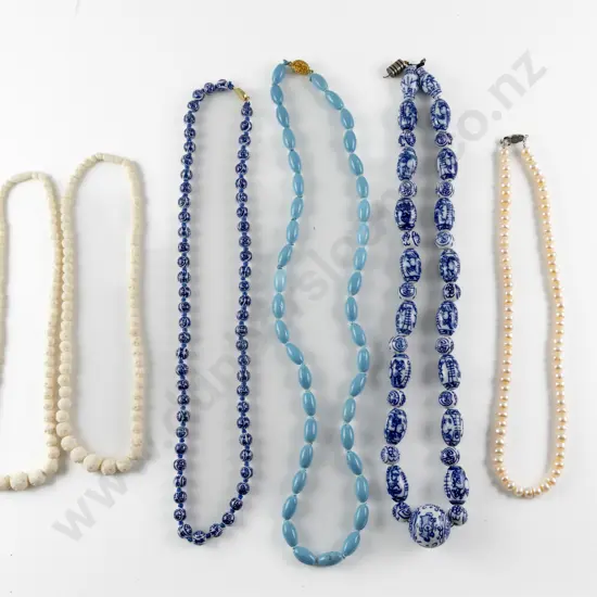 Six Various Bead Necklaces