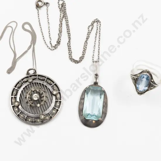 .835 Silver Diamond Paste Pendant