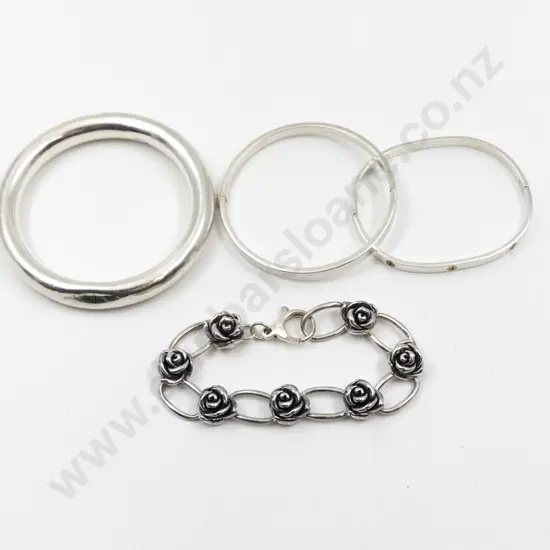 Four Various S/S Bangles