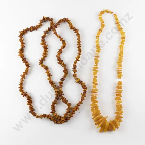 Two Amber Nugget Necklaces