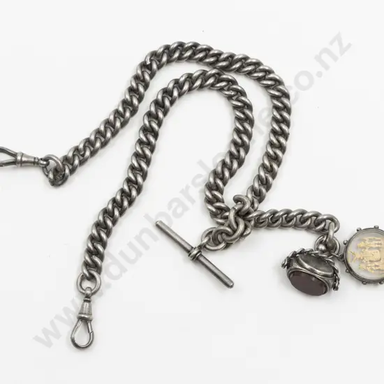 Heavy Victorian S/S Uniform Curb Link Albert Chain