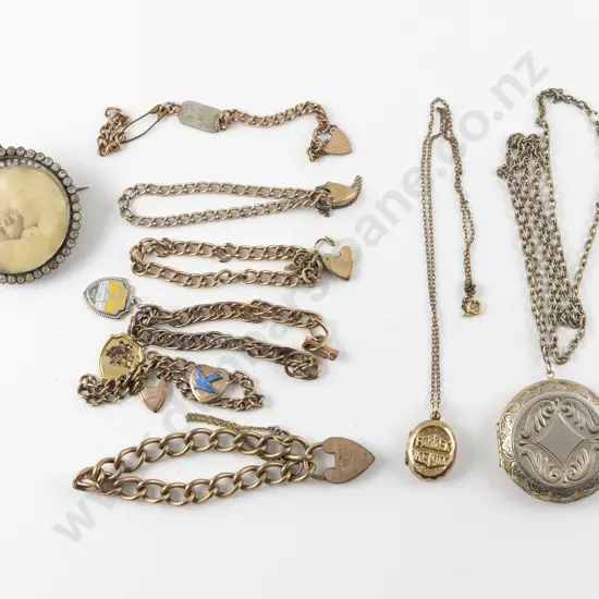 Six Various Gold Plated Curb Link Bracelets