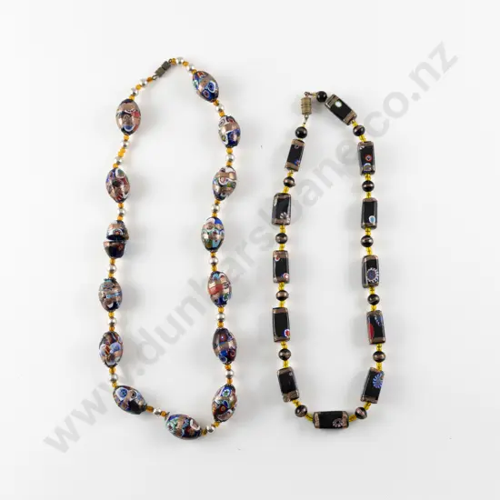 Two Vintage Venetian Bead Necklaces
