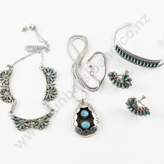 North American Silver and Turquoise Necklet