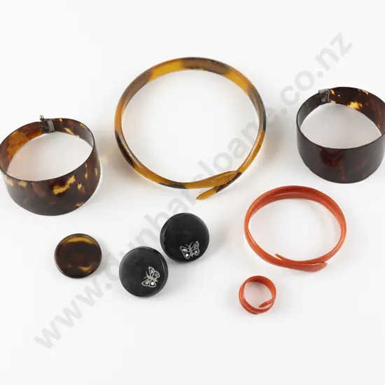 Edwardian Tortoise Shell Plastic Snake Slave Bangle