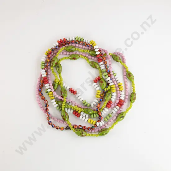 Four Vintage Glass Bead Necklaces