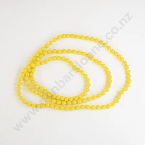 Mid 20th Century Single Strand Yellow Poppit Bead Necklace