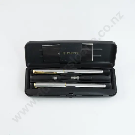 Cased Parker Sonnet I Fountain Pen and Ballpoint Set