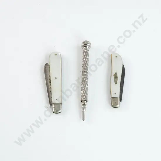 Two S/S and MOP Pocket Knives