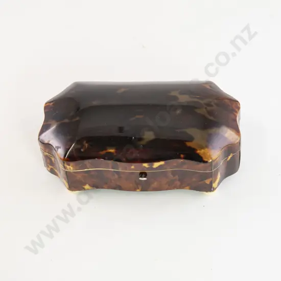 Victorian Tortoise Shell Shaped Rectangular Jewel Box