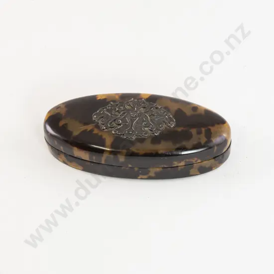 Edwardian Tortoise Shell Lozenge Shape Trinket Box