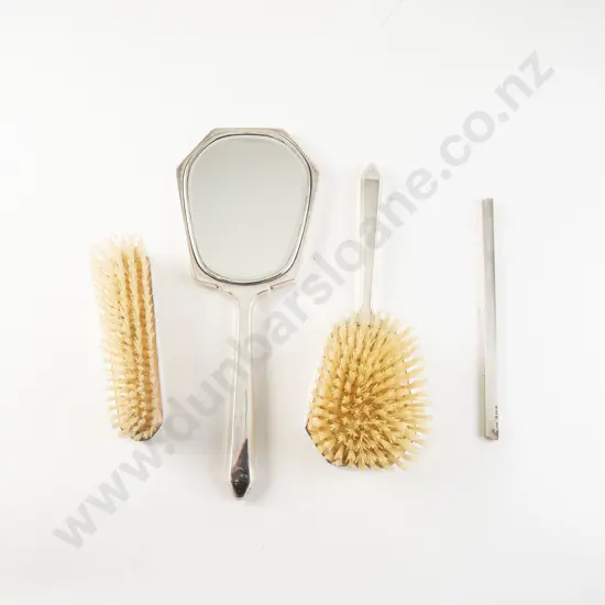 Art Deco S/S Machine Engraved 4pce Dressing Table Vanity Set