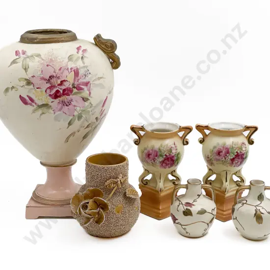 Quantity of Assorted Floral Decorated Vases etc