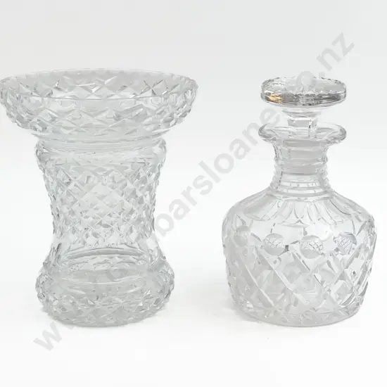 Crystal Decanter and Vase