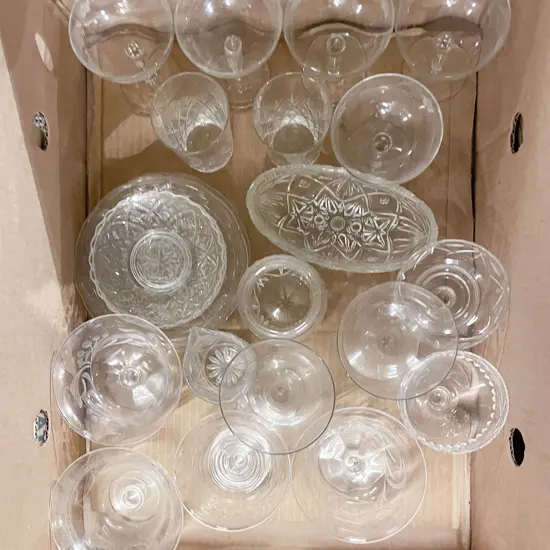 Quantity of Assorted Glassware Including Pair of Hollow Stem Champagne Glasses