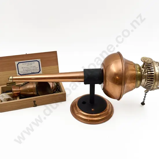 Small Balance Scale Together with Copper Wall Mounted Electrified Kerosene Lamp