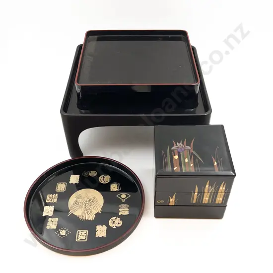 Quantity of Assorted Lacquer Trays and Food Boxes etc