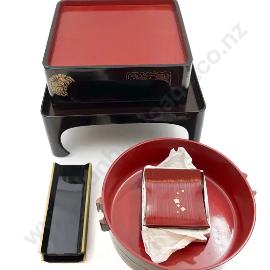 Quantity of Assorted Lacquer Trays and Dishes etc