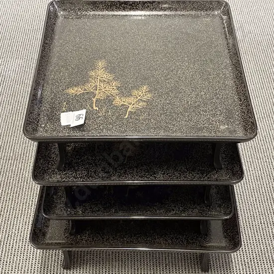 Four Assorted Lacquered Trays