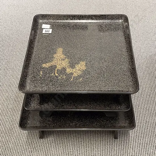 Three Assorted Lacquered Trays