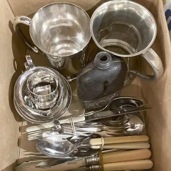 Box of S/P and Assorted Cutlery