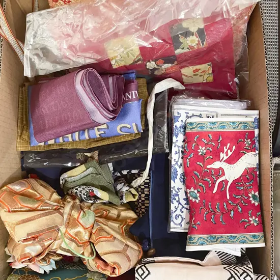 Box of Assorted Asian Artwork and Ornaments etc