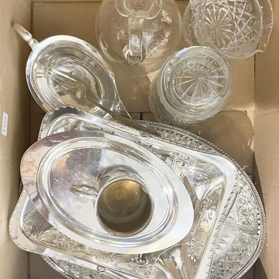 Box of Assorted S/P and Glassware